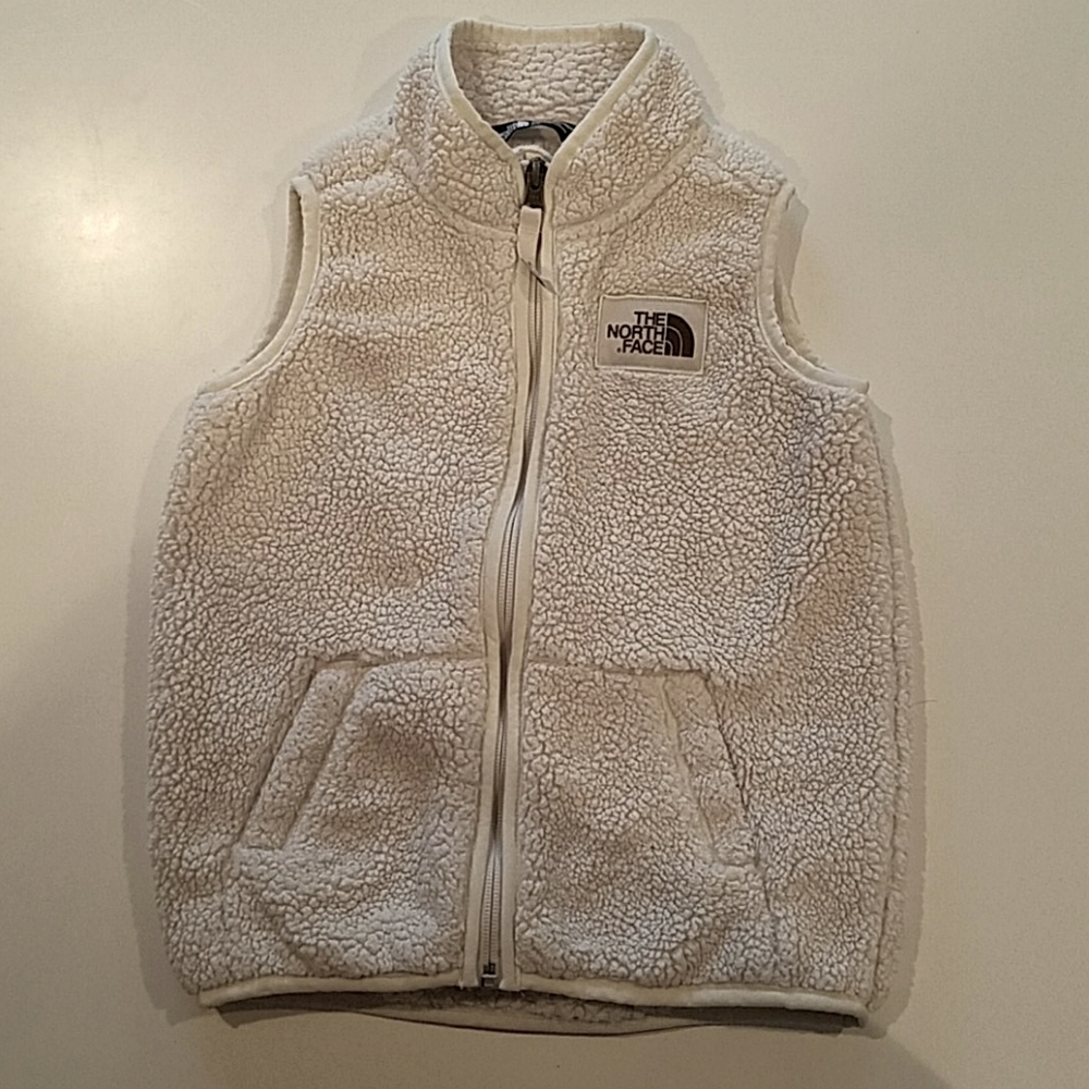 North Face furry fleece vest